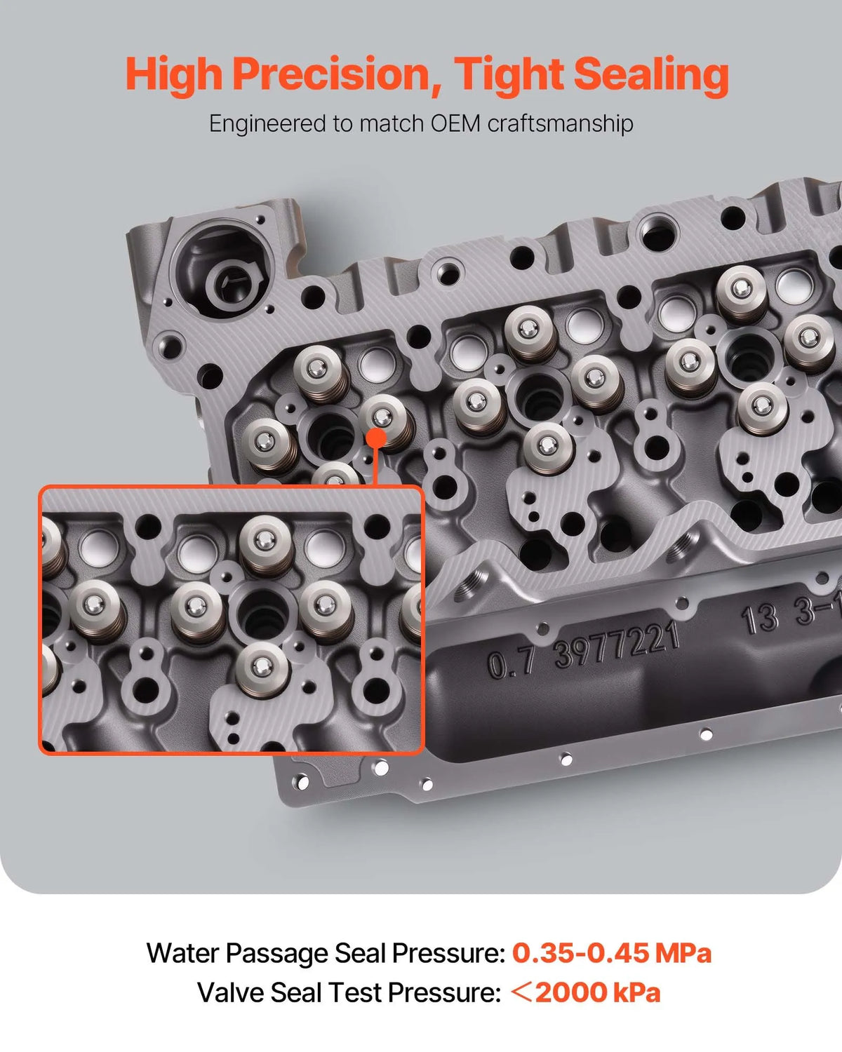 Cylinder Head Assembly, 6.7L Replacement for 2007-2018 Dodge Cummins 6.7L, Compatible with Dodge Ram 2500 3500 4500 Models, Complete Engine Cylinder Head Assembly Replaces 3977221, Cast Iron