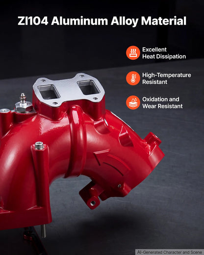 Intake Manifold Compatible with 2019-2024 Ram 2500/3500 OEM KMS2019R, Aluminum Alloy, Plug & Play Electrical Connections, Complete Hardware for Improved Intake Airflow & Engine Performance